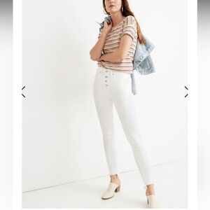 Madewell 10" High Rise Skinny Jeans White Petite 36